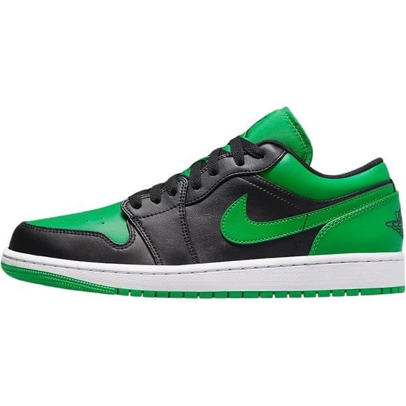 Nike Men's Air Jordan 1 Low Black/Black-lucky Green-white running shoes