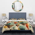thumbnail image 3 of Designart "Retro Dimensions of the Mid-century III" Modern Midcentury Bedding Covert Set - Abstract Midcentury Blue Abstract Bed Set With 1 Sham, 3 of 6