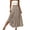 Khaki, variant on Women's Elegant Floral Layered Midi Skirt with Delicate Florals Lightweight Flowing A Line Design Black L