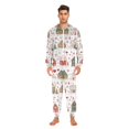 thumbnail image 3 of FORMRS Onesies Pajama for Adults Unisex Hoodie Winter Jumpsuit One Piece Sleepwear, Sizes S-2XL, Red Nordic Christmas House, 3 of 7