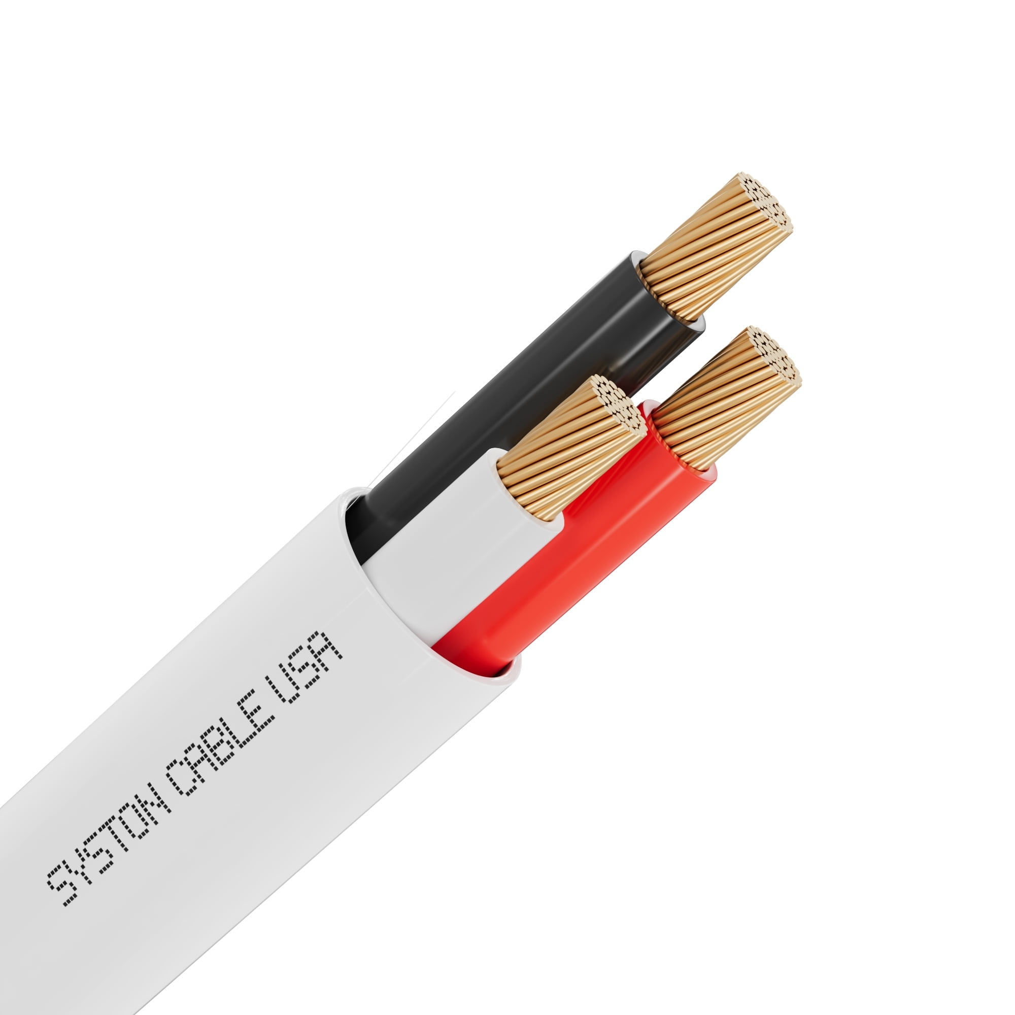 SYSTON 16/3 Fire Security Burglar Station Sound Alarm Control Cable Wire, Stranded Copper 16 AWG 3 Conductors Plenum-Rated CL3P Unshielded, UL/ETL Listed for Indoor/Outdoor Low Voltage Application