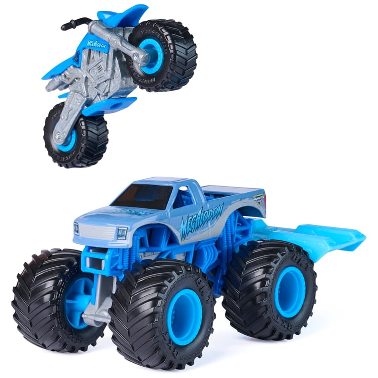 Monster Jam Megalodon Monster Truck and Dirt Bike 2-Pack, 1:64 photo 5