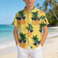 thumbnail image 4 of Boys Hawaiian Shirt Short Sleeve Floral Button Down Shirts Tropical Holiday Beach Top Vacation Clothes 6-12 Months 12-24 Months 2t 3t 4t 5t 6t 7t 8t 9t Children Yellow 5-6 Years, 4 of 6