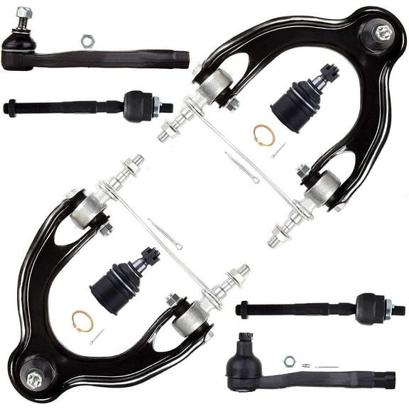 CCIYU Inner Tie Rod Ends Lower Upper Control Arms Outer Tie Rod Ends Compatible fit for 94-97 for Acura Integra 92-95 for Honda Civic 93-97 for Honda Civic del Sol 8pcs Suspension Kit