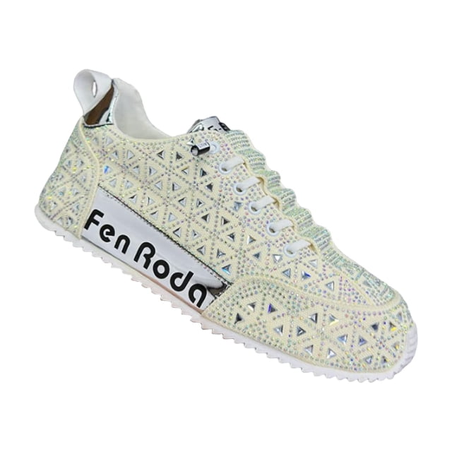 WEAIXIMIUNG Men Sneakers Size 10.5 Men's Comfortable Rhinestone Print Breathable Cloth Sneakers Stylish & Versatile Casual Shoes"