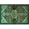 thumbnail image 1 of Ahgly Company Machine Washable Indoor Rectangle Persian Turquoise Blue Traditional Area Rugs, 4' x 6', 1 of 4