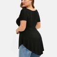 thumbnail image 5 of Mittory Womens Plus Size Tops O-Neck Asymmetric Short Sleeve Tunics Lace Blouse Shirts for Summer, 5 of 8