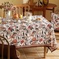 thumbnail image 4 of Designer Blue Tablecloth for Rectangle Tables,Vintage Linen with Leaves and Flowers Pattern Tablecloths,Farmhouse Floral Table Cover Cloth Decor for Kitchen Dining Christmas,55"*71", 4 of 6