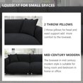thumbnail image 4 of Holaki Mid Century 86" Modern Couch for Living Room,Lambswool Fabric 3 Seater Sofa ,Solid Wood Frame and Stable Metal Legs Couch with 2 Pillows,Apartment Small Space, Black, 4 of 7
