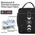 thumbnail image 2 of Boîte à Lunch Gothique Constellation : Motif Nuit Étoilée avec Accents Soleil/lune Dorée - Sac Isolé Réutilisable, Sac Isotherme Étanche avec Fermeture Éclair, 2 of 7