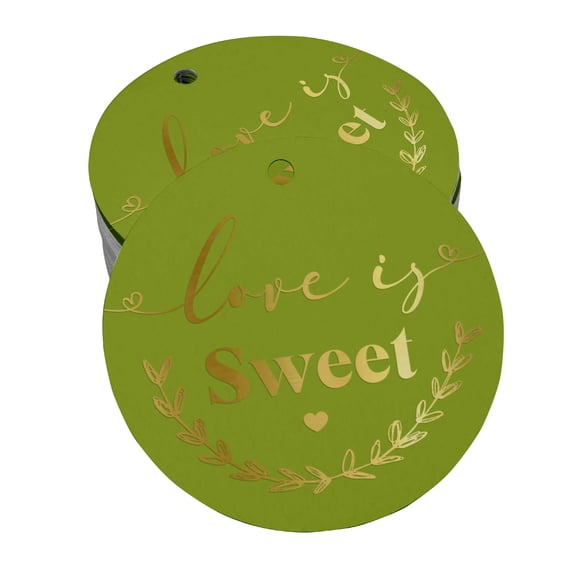 Inkdotpot Real Gold Foil Love Is Sweet Wedding Tags Favor Hang Paper Tags 100 Pieces