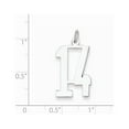 thumbnail image 2 of Sterling Silver Rhodium-plated Small Elongated Pol Number 14 Charm, 2 of 2