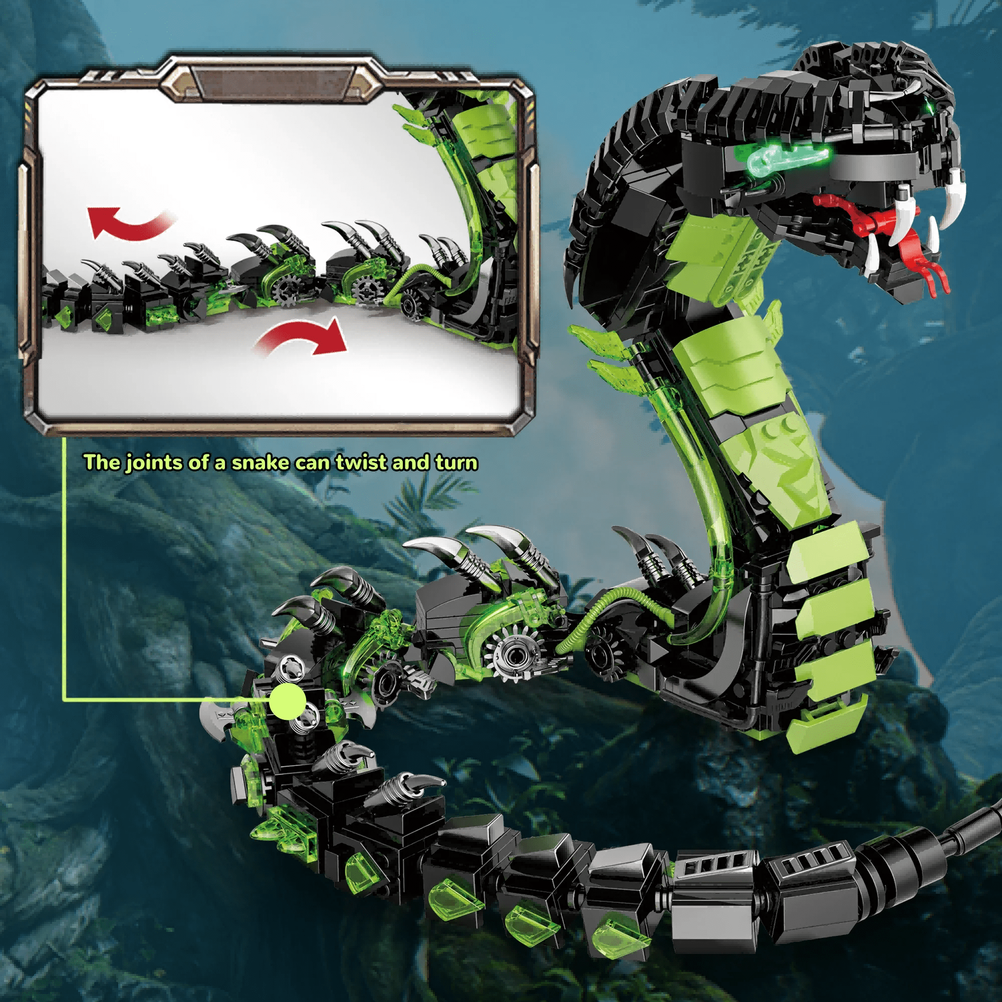 GZBrick Mechanical Spectacles snake Building Sets Animal for