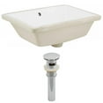 thumbnail image 1 of 18.25-in. W Rectangle Bathroom Undermount Sink Set In White - Chrome Hardware - Overflow Drain Incl. AI-12811, 1 of 8