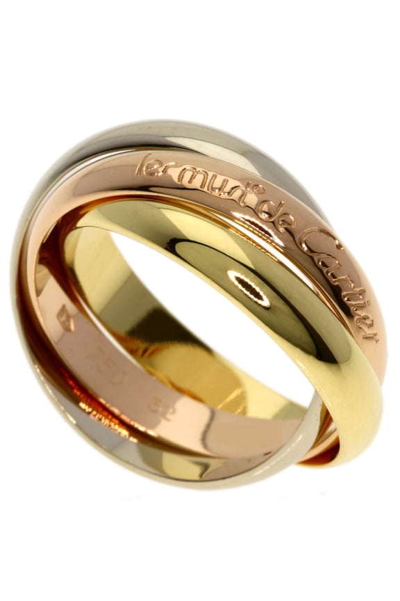 Pre-Owned Cartier Trinity #52 Ring - 18K Yellow Gold/18K Pink White Gold Women's CARTIER