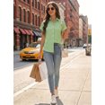 thumbnail image 6 of MOYIKO Short Sleeve Summer Tops for Women Casual Button Down Shirts Striped Business Work Blouses, 6 of 7