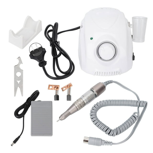Taladro de uñas profesional para salón de casa, lima de uñas eléctrica ajustable de velocidad de 35 000 RPM (2,35 mm), enchufe estadounidense de 110 V