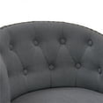 thumbnail image 6 of Celine 26" Counter Height Swivel Gray Fabric and Espresso Wood Bar Stool, 6 of 12