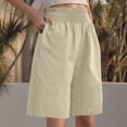 thumbnail image 7 of zbxnLI Wide Leg Shorts for Women Stretch Smocked High Waisted Cotton Linen Shorts Loose Casual Shorts for Women, 7 of 7