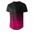 thumbnail image 4 of DLfVUB Cute Summer T-Shirts for Men Big and Tall Regular Fit Casual Tie Dye Gradient Print Short Sleeve Round Neck Graphic Tees Tops Loose Comfy Workout Shirts Z01-Hot Pink XXXXL, 4 of 4