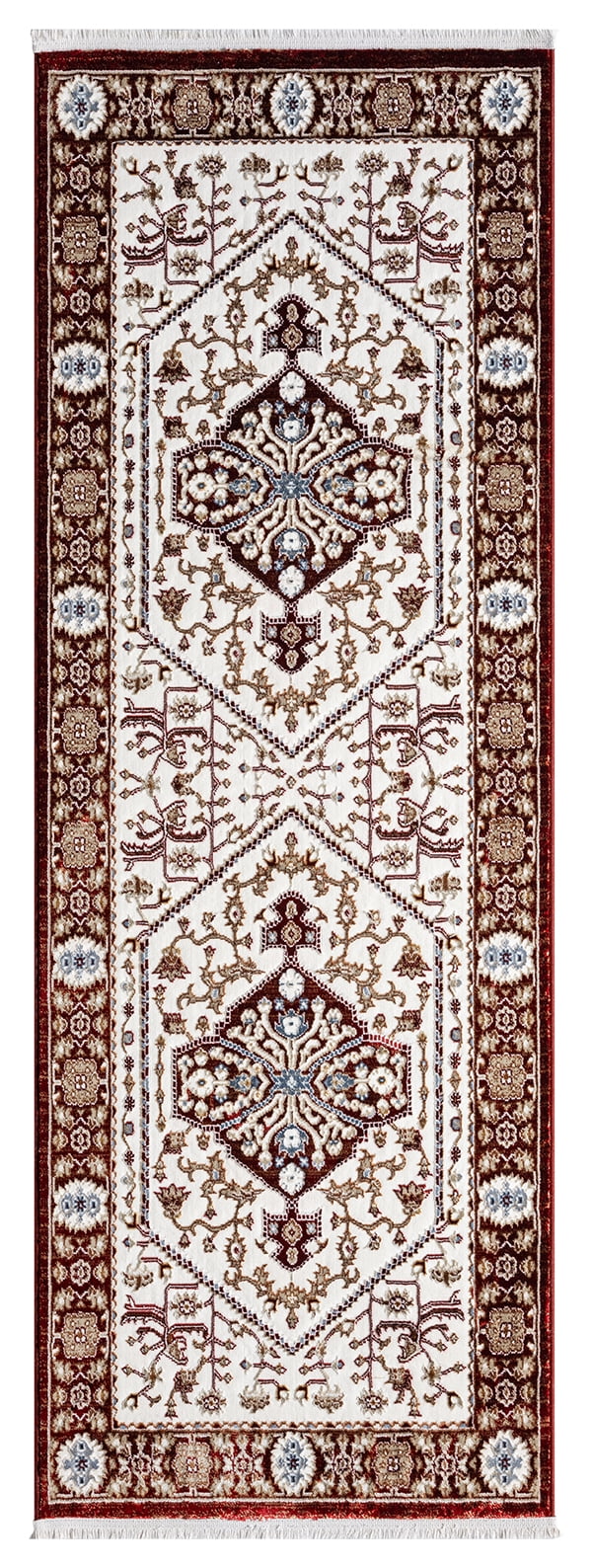 United Weavers Riviera Belva Runner Rug, Border Pattern, Burgundy, 2'7" X 7'2"