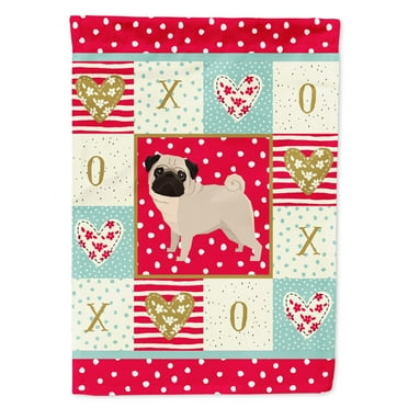 Carolines Treasures CK5947GF Pug Love Flag Garden Size Small multicolor