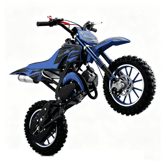 Gpower 49cc Dirt Bike for Kids 6-15,2-Stroke Gas Powered Mini Dirt Bike,1.5L Fuel Capacity,1-Seater,Blue