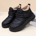 thumbnail image 3 of Womens Platform Snow Boots Hoop and Loop Slip on Comfy Furry Lined Soft Sole Waterproof Cute Winter Booties Black 5.5, 3 of 7