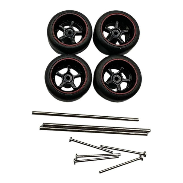 4 piezas de ruedas y neumáticos RC resistentes al desgaste, accesorios de aleación para coche RC, ruedas de vehículo Rojo estilo B