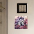 thumbnail image 3 of 14 Inch Wall Clock Battery Operated Square Clock Decorative for Office, Kitchen, Outdoor, Living Room，Unicorn Flower Watercolor Design, 3 of 4