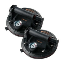 POWERTEC 2PK 8 Inch Heavy Duty Vacuum Suction Cups w/ Pressure Gauge & 286 lbs Load Capacity, Handheld Vacuum Suction Cup Lifter to Lift Large Tile, Granite, Marbles & Windshield Removal (71883-P2N)