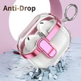 thumbnail image 2 of ELEHOLD Transparant Plating Case For Samsung Galaxy Buds 3/3pro Full Body Protection Cover Case  w/ Secure Lock + Anti-Lost Keychain, Support Wireless Charging, Pink, 2 of 11
