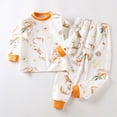 thumbnail image 6 of CAUYDY Infant Girls Sleepers Baby Pajamas Fall Winter Long Sleeve Tee Shirt Elastic Pants Set Newborn Outfits Toddler Clothing for Girl 12M 18M 24M Sizes 1-2 Years,Orange, 6 of 9