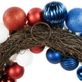 thumbnail image 7 of Northlight 3-Finish Patriotic Ornament Wreath - 22" - Red, White and Blue, 7 of 7