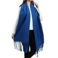 thumbnail image 2 of Duoif Womens Winter Scarves, Popular Thickened Warm Scarf with Tassel Shawl for Women Scarf for Women Blue, 2 of 3
