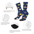 thumbnail image 6 of Goofa Planets and Stars Printed Men's Crew Socks, Soft Durable Breathable Moisture-Wicking with Odor Control Cotton socks, 6 of 9