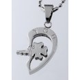 thumbnail image 4 of R.h. Jewelry Mens Womens Lovers Couple Stainless Steel Pendant Necklace Set Black and White Four-leaf Clover, 4 of 5
