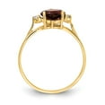thumbnail image 2 of Primal Gold 14 Karat Yellow Gold 7mm Heart Garnet and Diamond Ring, 2 of 5