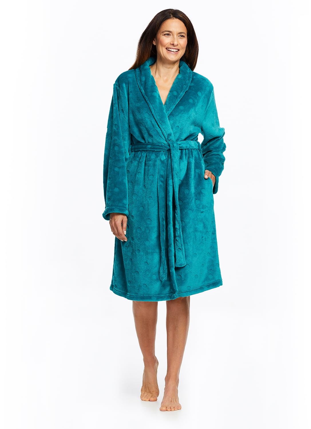 Gloria Vanderbilt Women's Sleep Robe Comfortable Long Fleece Bathrobe