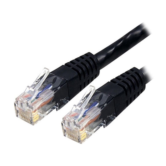 StarTech 35ft CAT6 Ethernet Cable - Black CAT 6 Gigabit Ethernet Wire -250Mhz 100W PoE RJ45 UTP Molded Network Patch Cord with Strain Relief (C6PATCH35BK)