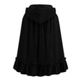 thumbnail image 6 of UTSJKR Women Long Hooded Velvet Cape, Big Bow‑Knot with Ruffled Hem, Full Length Cloak Robe for Halloween, Carnival and Fairytale Cosplay Black L, 6 of 9