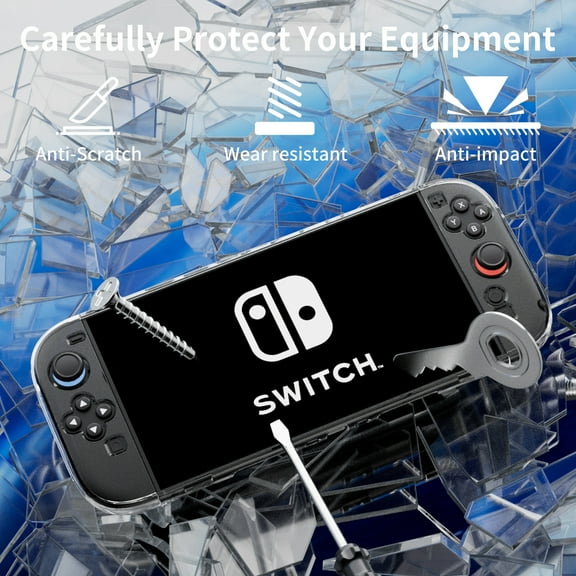 HEYSTOP Case for Nintendo Switch 2 - Dockable Hard PC Cover with Glass Screen Protector & 6 Thumb Caps