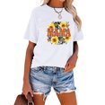 thumbnail image 3 of Anbech Sunflower T-Shirt for Women Graphic Butterfly Printed Short Sleeve Tee Tops with Crew Neck, 3 of 4