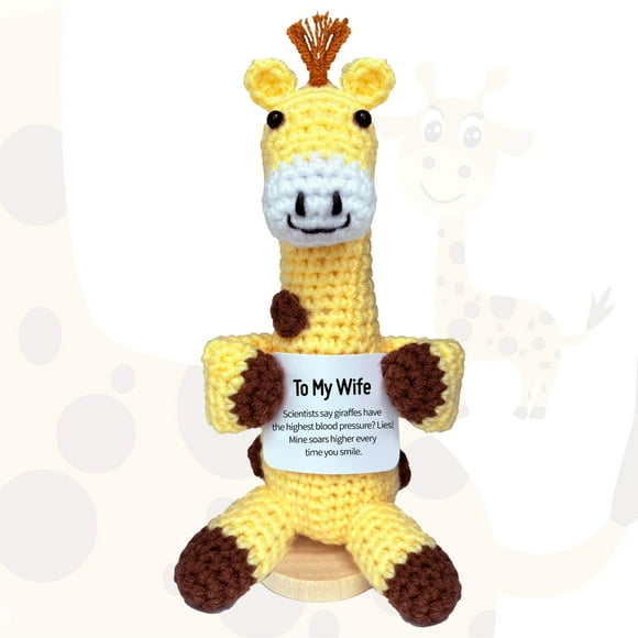 Muñeco de Jirafa de Crochet Hecho a Mano para Apoyo Emocional