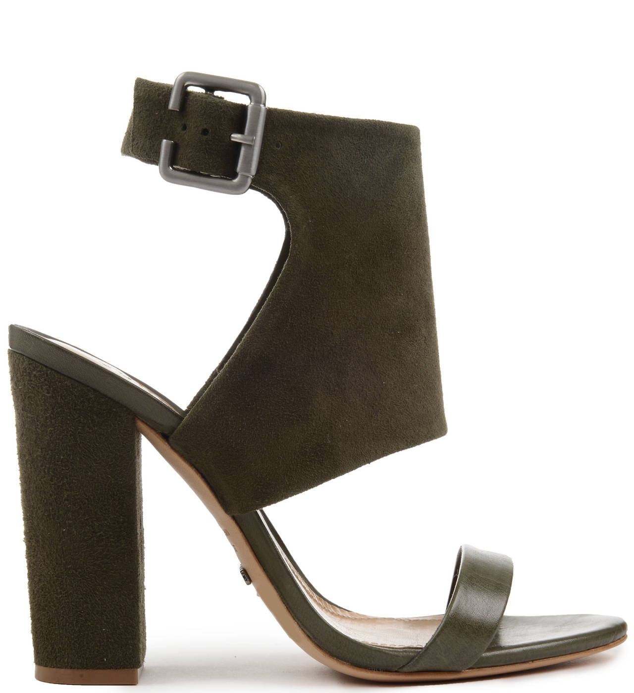 olive green block heels