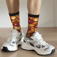 thumbnail image 6 of Hirioo Almond Nuts Pattern Adult Middle Tube Socks Breathable Sock Non-Pilling,Contrasting Color Design, 6 of 6
