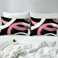 thumbnail image 4 of Erosebridal Abstract Stripes Sheet Set Twin,Geometric Circle Bedding Sets Twin Size,Black Pink Twin Sheet Sets,Super Cozy Round Room Decorative,3pcs, 4 of 7