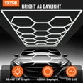 thumbnail image 2 of VEVOR Hexagon Garage Lights, 86400LM, 6500K 14 Grid Systems Honeycomb Hexagonal Garage LED Lights, DIY Cool White Car Detailing Garage Ceiling Lighting Bright Shop Light for Gym Basement Workshop, 2 of 9