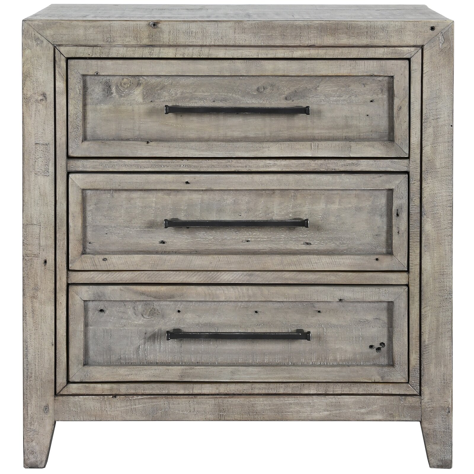 Ridge 3 Drawer Solid Wood Bachelor's Chest in Corsican Gray, Solid