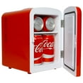 thumbnail image 2 of Coca-Cola Classic 4L Mini Fridge, Portable Cooler for 6 Cans, Includes 12V DC & 110V AC Cords, Red Bottle Design, for Home, Office, Dorm, Travel, 2 of 9